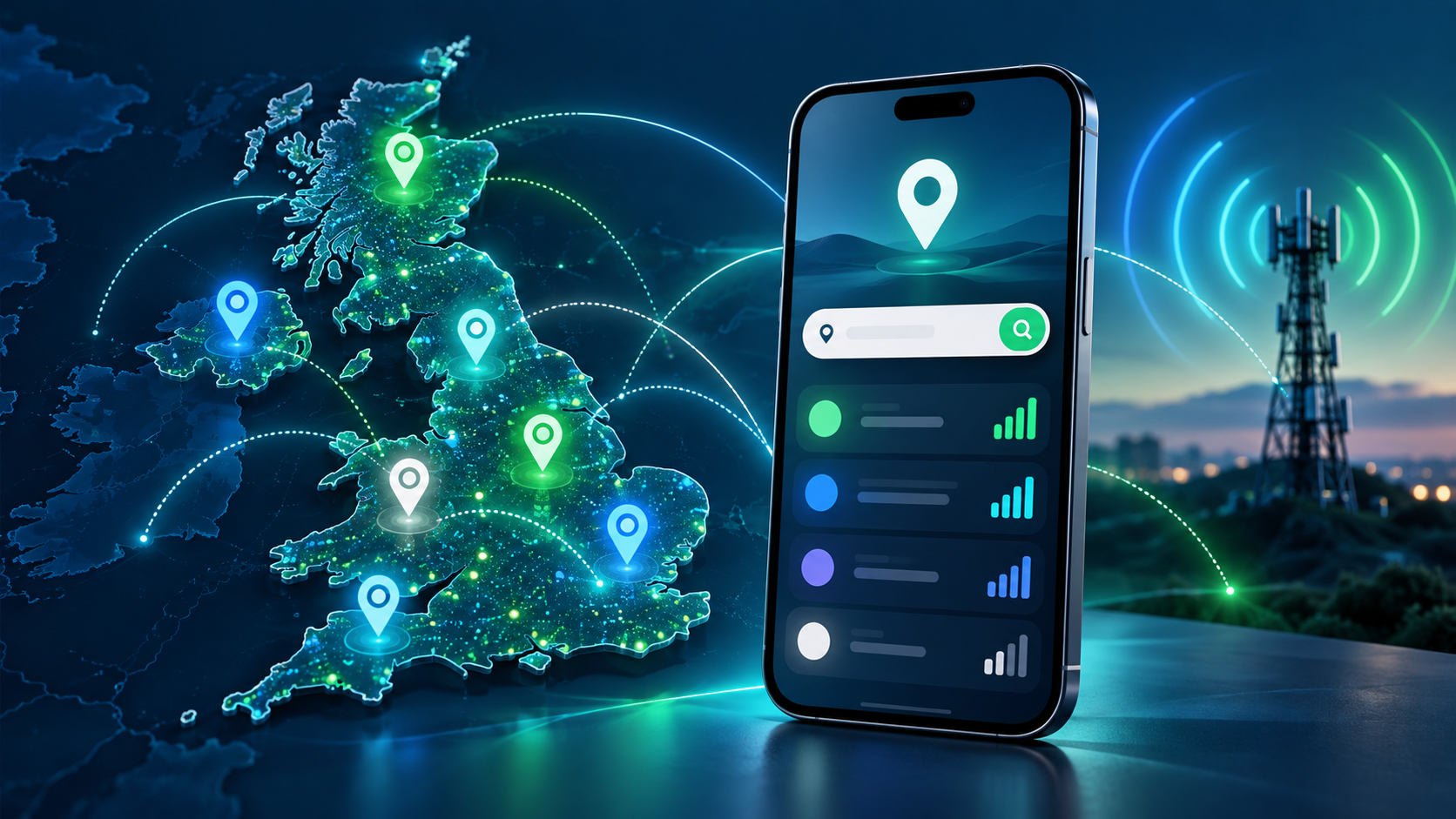 Mobile coverage checker comparing UK networks