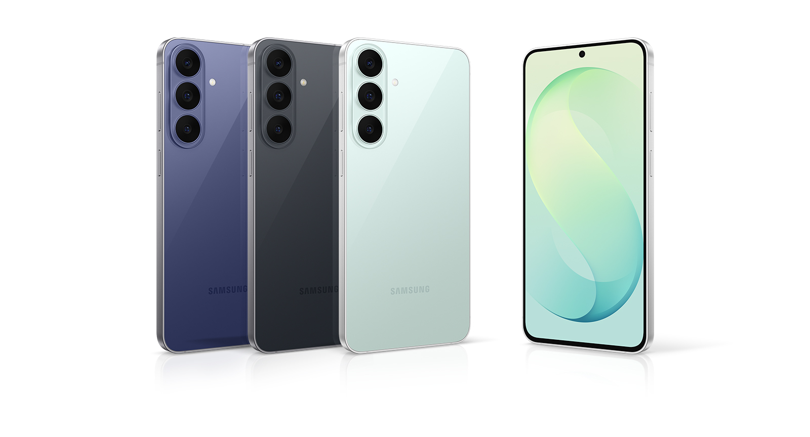 Samsung Galaxy S26 FE in Blueberry, Graphite and Pistachio